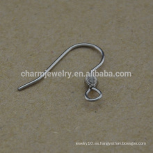 BXG021 Oído de acero inoxidable alambre bobina Gancho de oreja de pescado, hallazgo pendiente para la joyería de fabricación